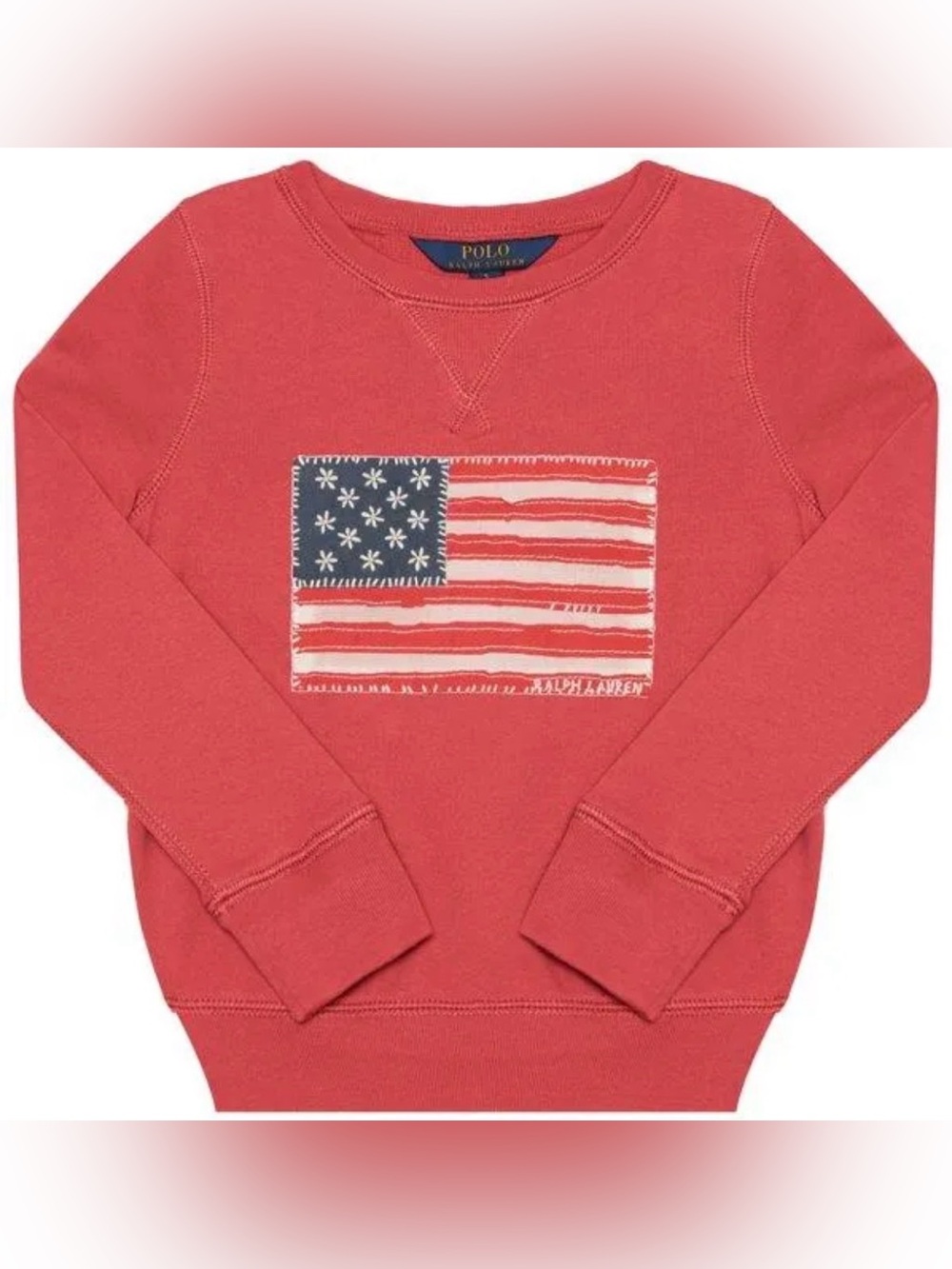 Polo Ralph Lauren Red Daisy Flag Sweatshirt size medium 8-10